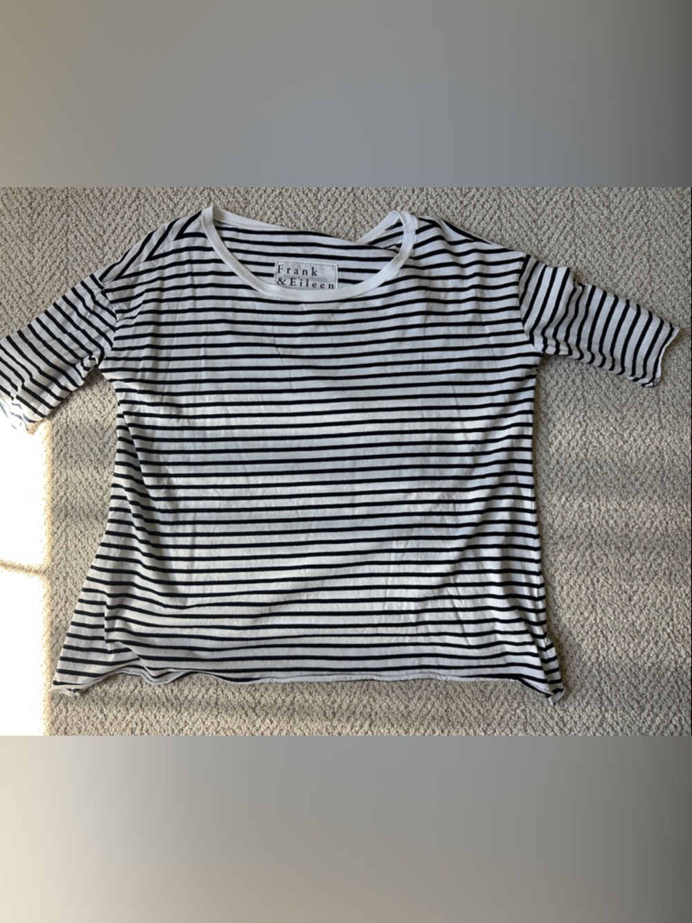 Frank & Eileen Navy and White Stripe Short Sleeve Tee